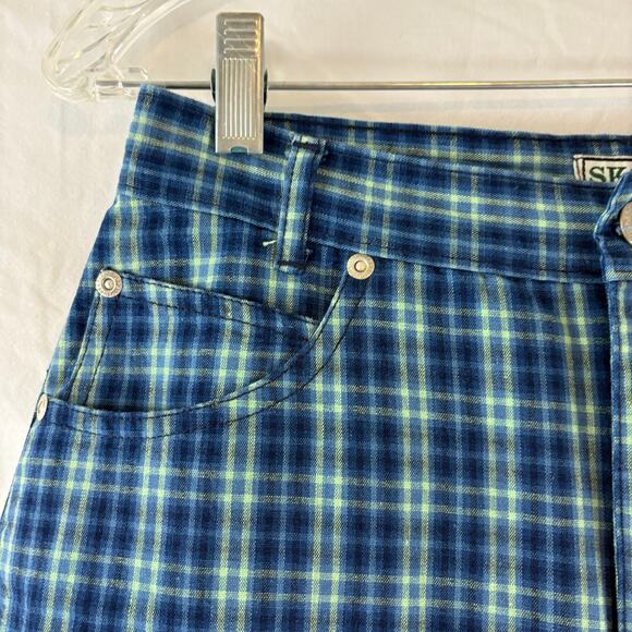 Skoozi Vintage 90s High Waist Plaid Shorts Size 11 26" x 8.25" - Picture 2 of 5